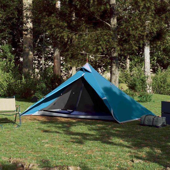 vidaXL 1-persoons Tipitent Waterdicht Blauw Tent - Tipi Tent - Kampeeruitrusting - Slaapzak - Camping Accessoires van Vidaxl — afbeelding 4