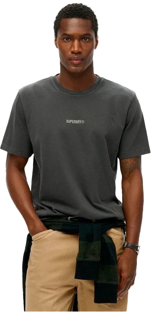 Superdry T-shirt met micrologo Heren T-shirts Zwart