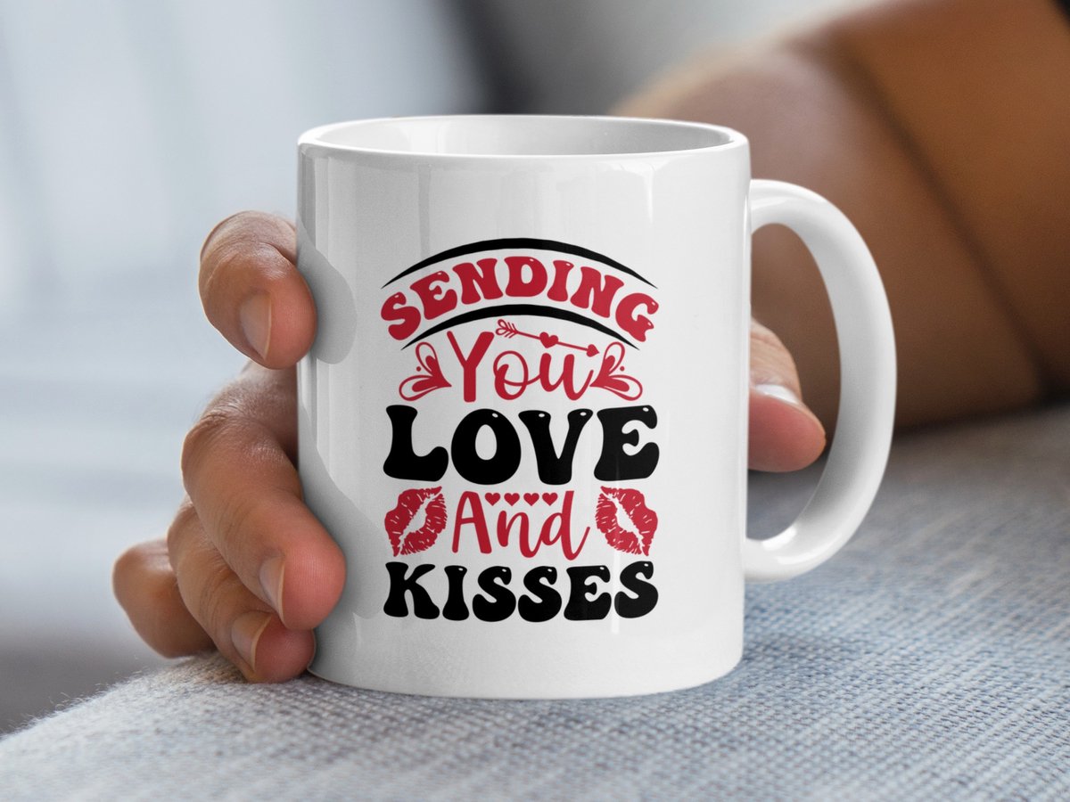 Valentijnsdag Mok, Romantische Mok, Liefde en Kusjes, Cadeau voor Valentijn, Valentijnsdag Cadeau Ideeën, Koffiemok, Valentijnsdag Decoratie