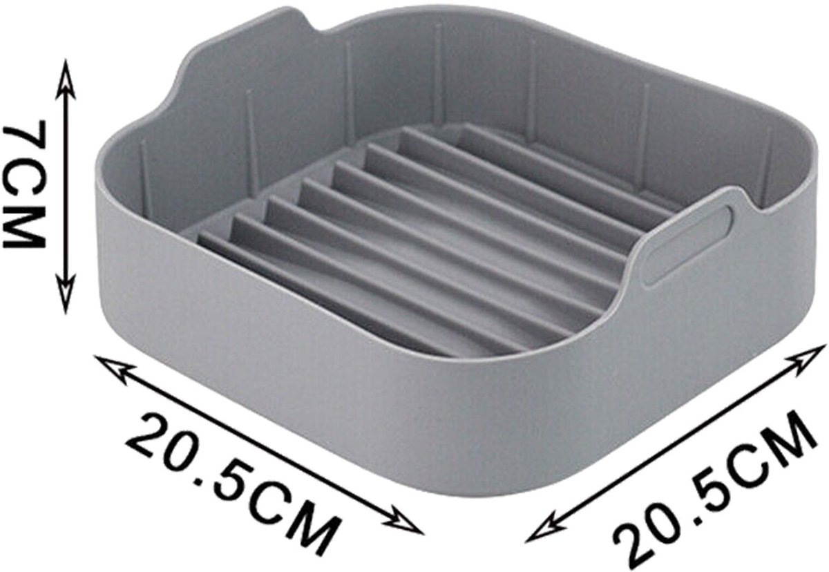 20,5 cm Airfryer Accessoires Mand Siliconen Pot Bakmat Oven Antiaanbakpan - Grijs