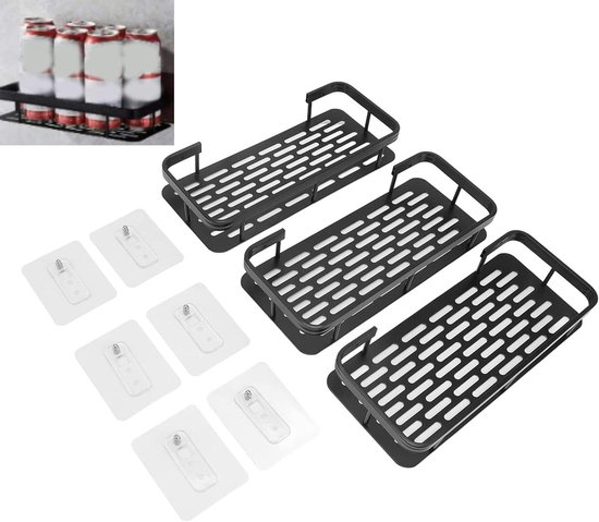 Étagère salle de bain pour douche CADDY OLESI MATT, trois niveaux, Wenko