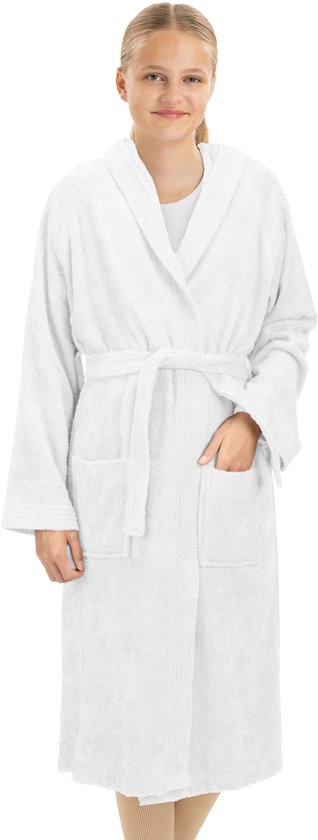 HOMELEVEL Peignoir De Bain 100% Coton Éponge – Unisexe Ultra Doux, Du S Au 6XL, Noir S