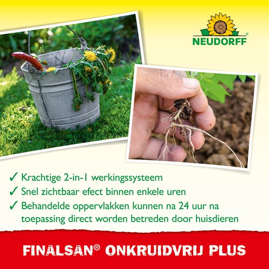 Neudorff Finalsan Onkruidvrij Plus - 1 liter Onkruidbestrijding Concentraat voor 70 m² - Onkruidverdelger tegen onkruid, zevenblad, mos en algen - Onkruidbestrijdingsmiddel voor gazon — afbeelding 5
