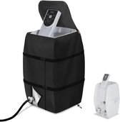 Hoes voor de verwarmingspomp van een hottub - Waterdicht - Geïsoleerde hoes - Gemaakt van 420D-materiaal - Opblaasbare hottubverwarmingspomp - Beschermhoes voor de verwarming van een hottub buiten - Eenvoudig te installeren - (Zwart, Vierkant)