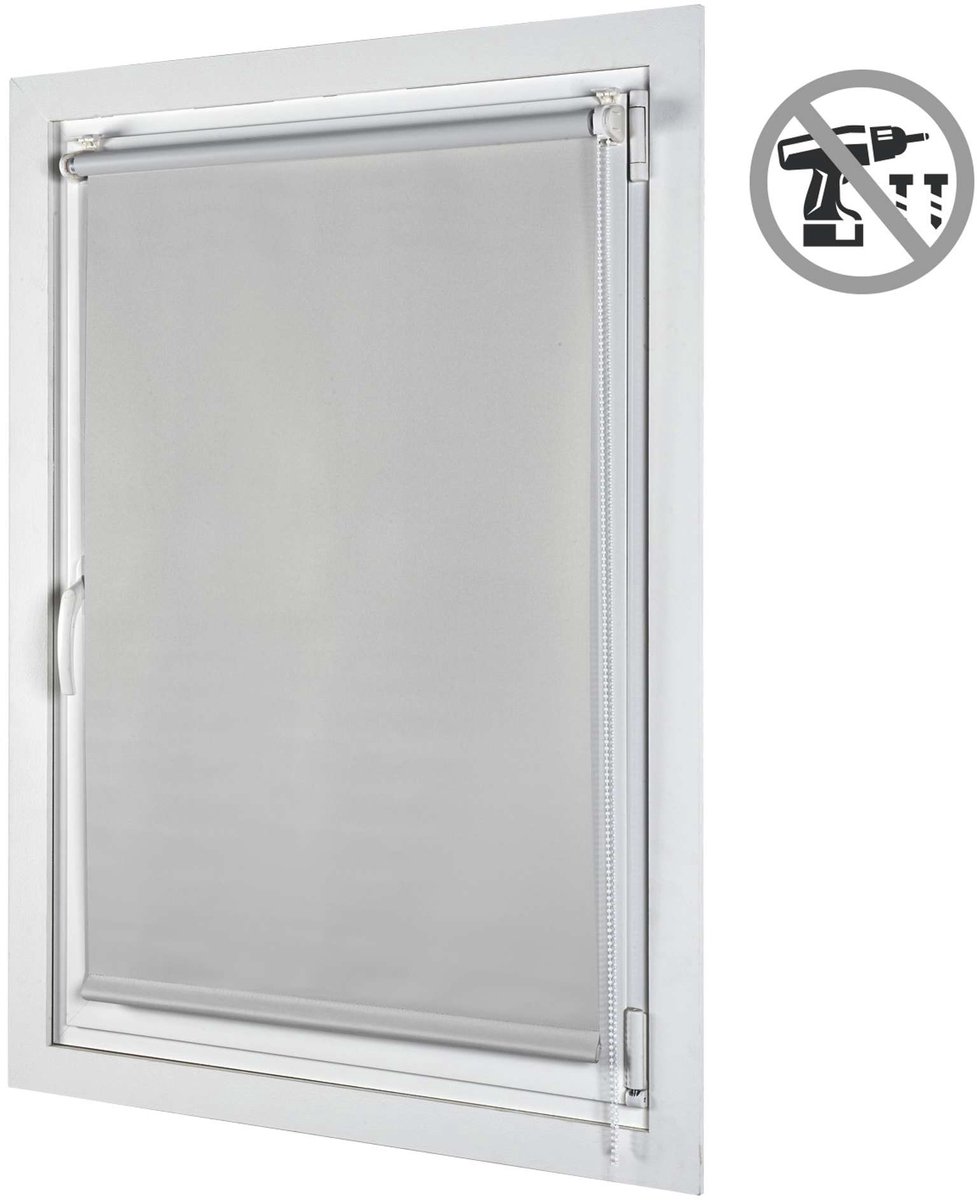 Storesdeco - Opaco EasyFix rolgordijn, rolgordijnen zonder boren Grijs 150x180 cm