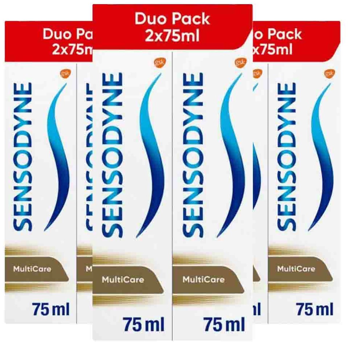 Goedkoopste Sensodyne - Tandpasta - MultiCare - 2x75ml x 3
