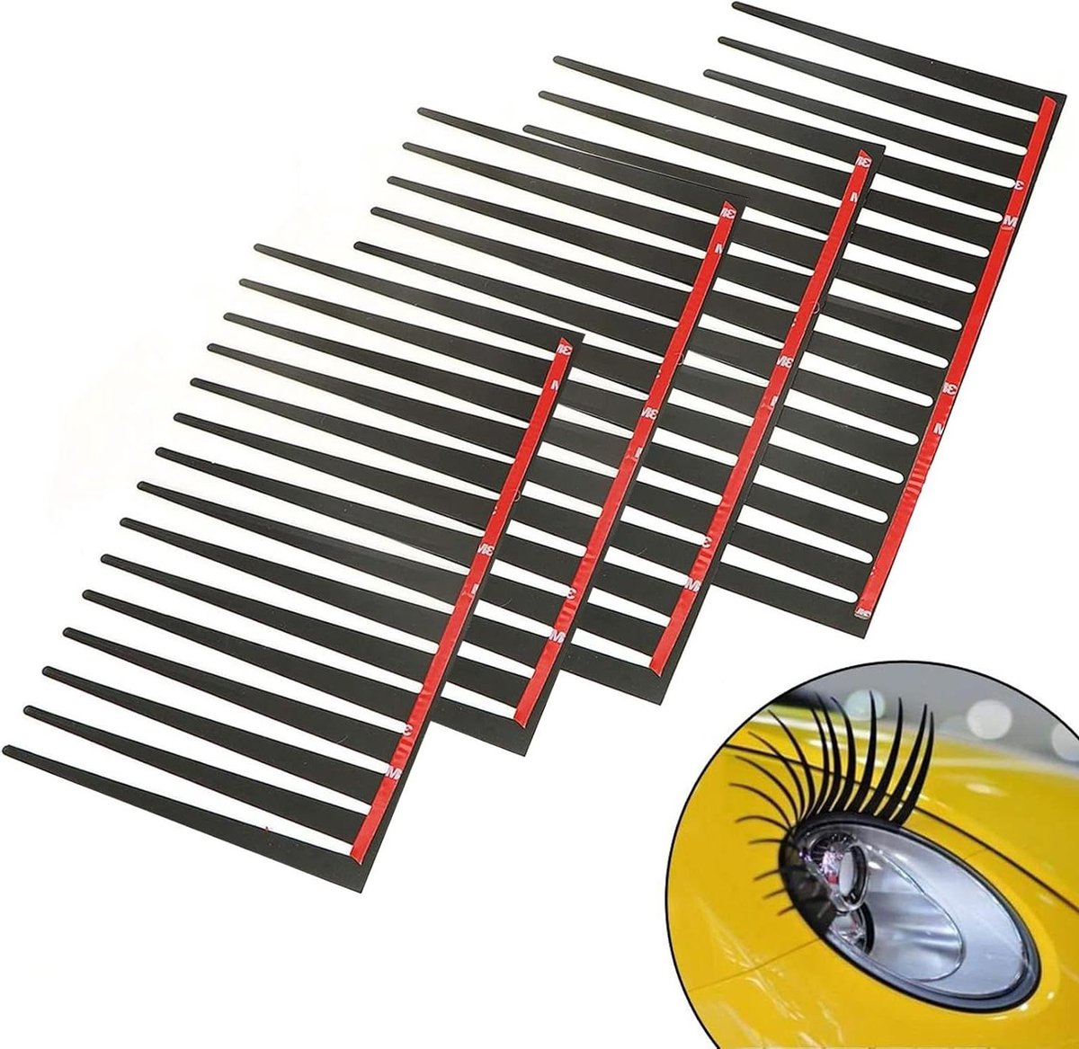 Allecto Plus - Auto Wimpers Zwart - Set van 4 stuks voor Koplampen