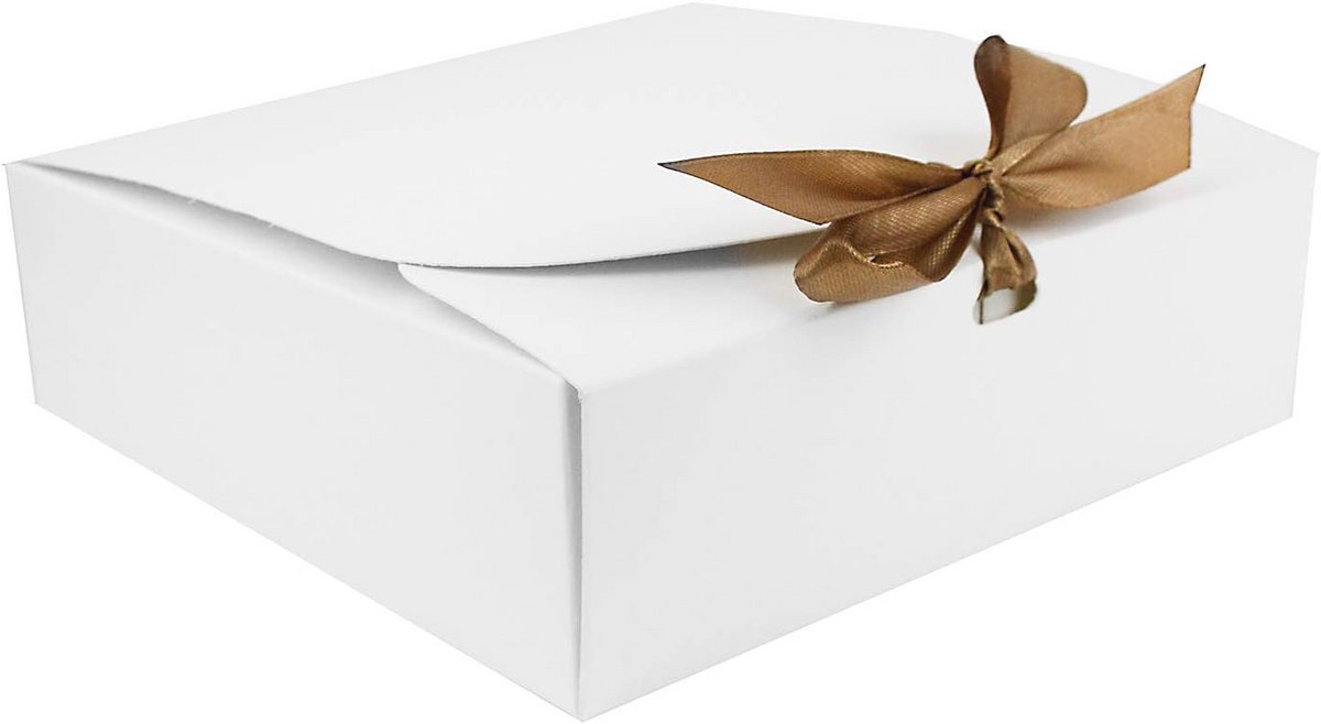 Set van 12 vierkante geschenkdozen met striklint - 16,5 cm x 16,5 cm x 5 cm