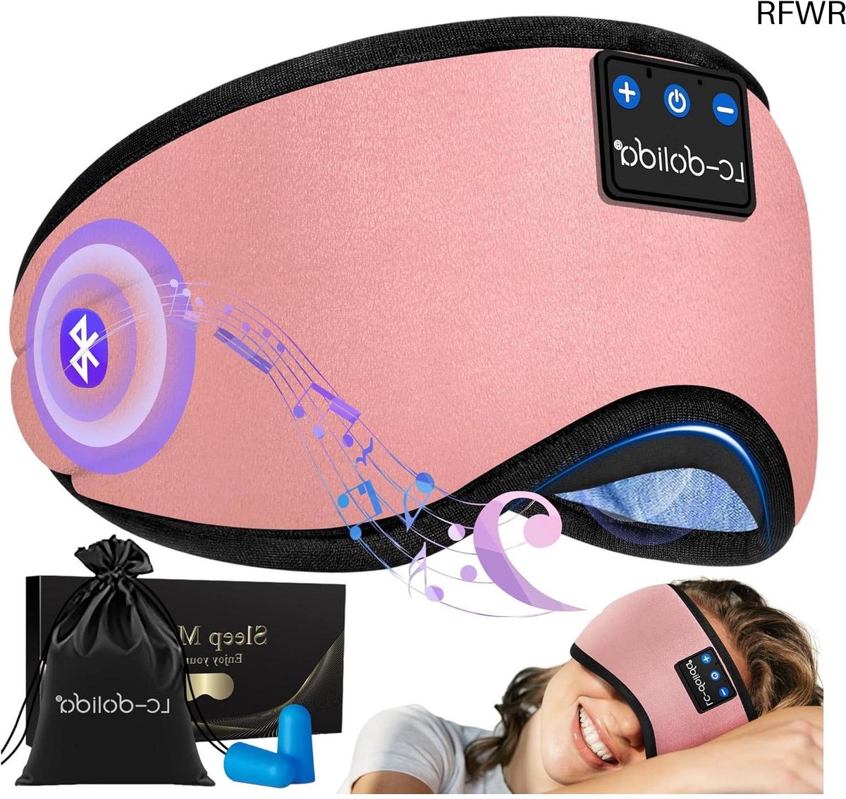 RFWR® Ademend oogmasker met hoofdtelefoon en HD-luidsprekers voor optimale slaapcomfort