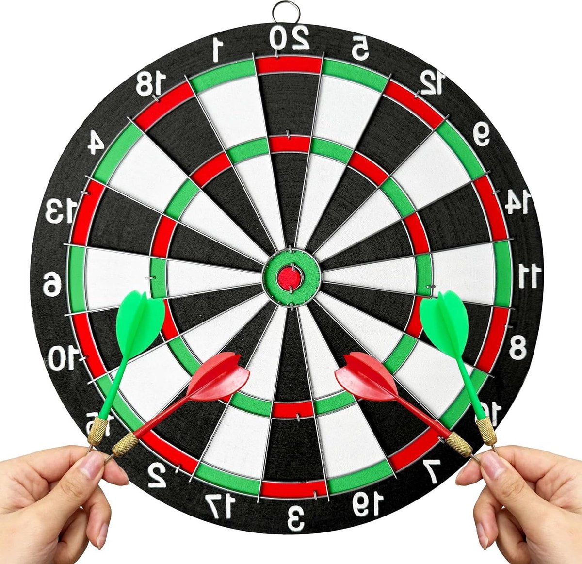Zeynomax - Dartbord set met dartpijlen en wandhouder - Professioneel dartbord van 30 cm met metalen punt