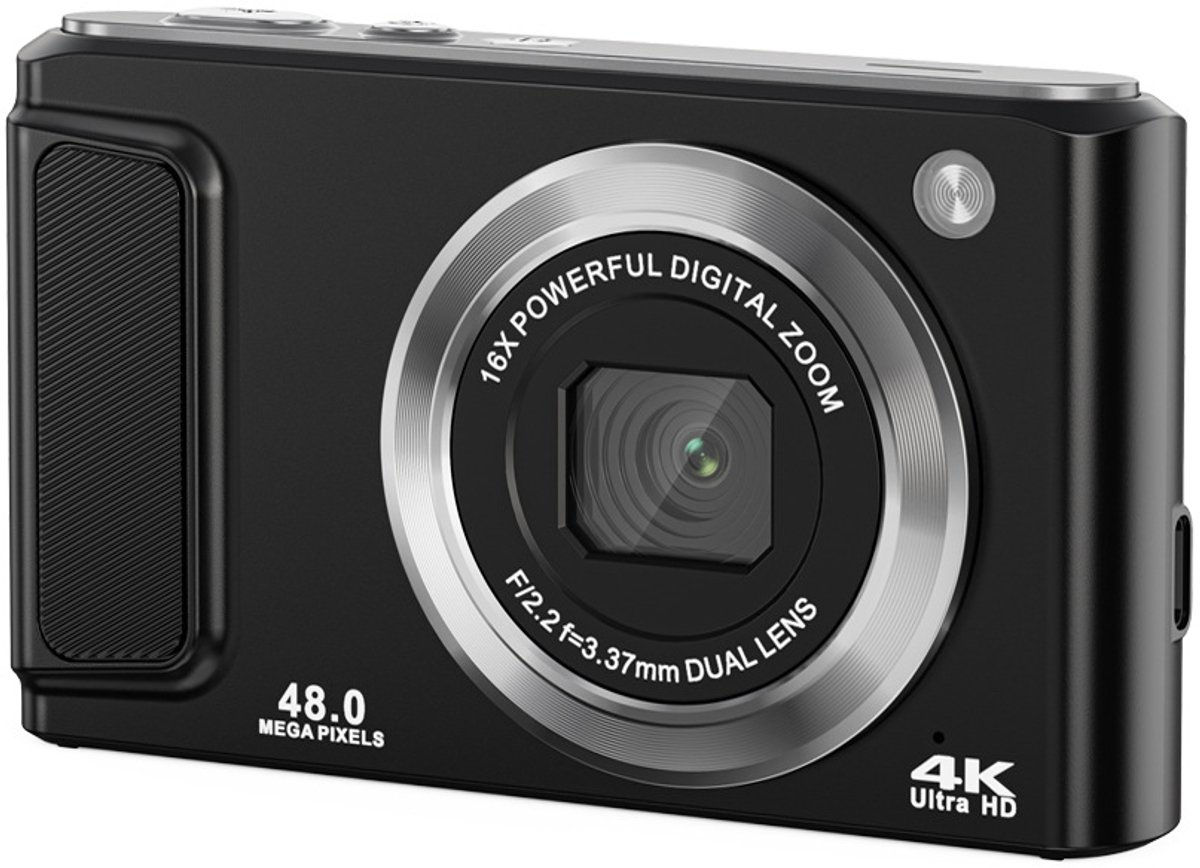 4K HD digitale camera met camera aan de voor- en achterzijde en stabilisatie