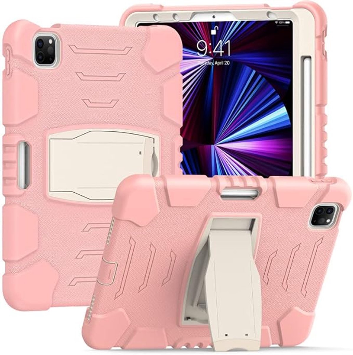 Stand beschermhoes voor Samsung Tab A7 2020 T500 T505 roos roze Tablethoes