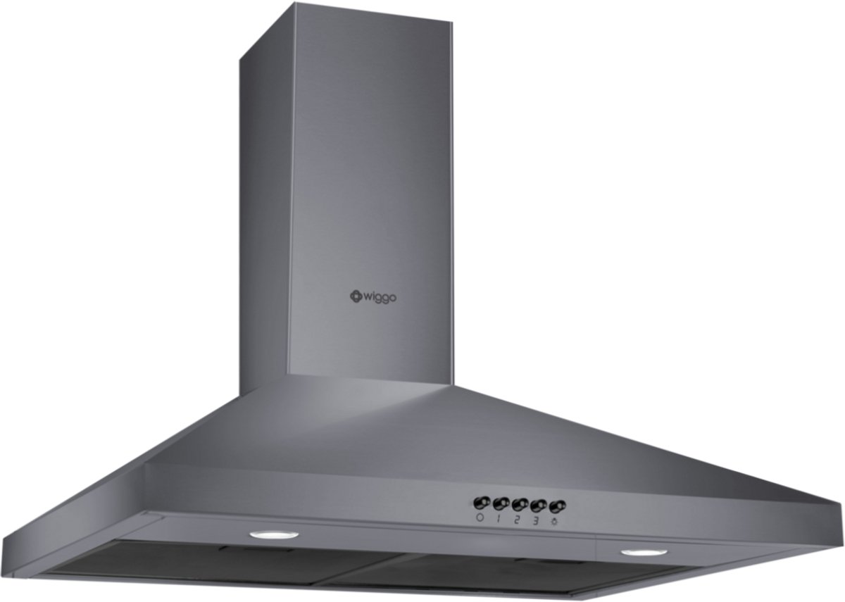Wiggo WE-D630P(G)- Wandschouw Afzuigkap - 60cm - Grijs