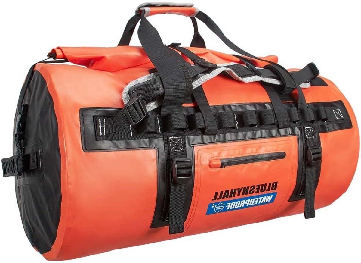 JGS Premium - Waterdichte Rugzak 60 L - Plunjezak Sporttas Duffeltas - Robuuste Rolltop Voor Boottochten Kamperen - Oranje - Waterdicht - Grote Capaciteit
