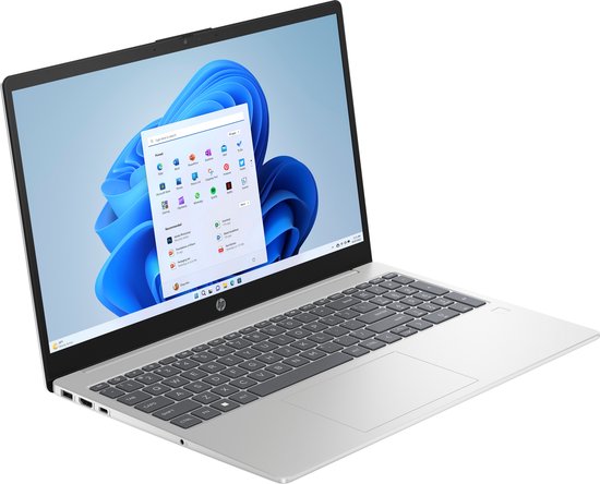 HP 15-fc0057nd - 15.6" inch - R5-7520U - Radeon 610M - 16 GB - 512 GB SSD - Zilver - HP - Hoofdafbeelding