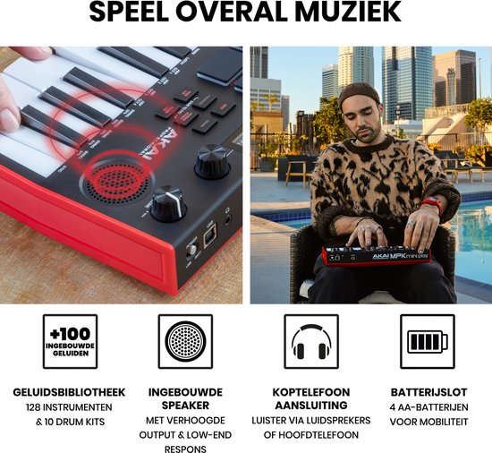 Akai Professional MPK Mini Play MK3 - MIDI-keyboardcontroller met
