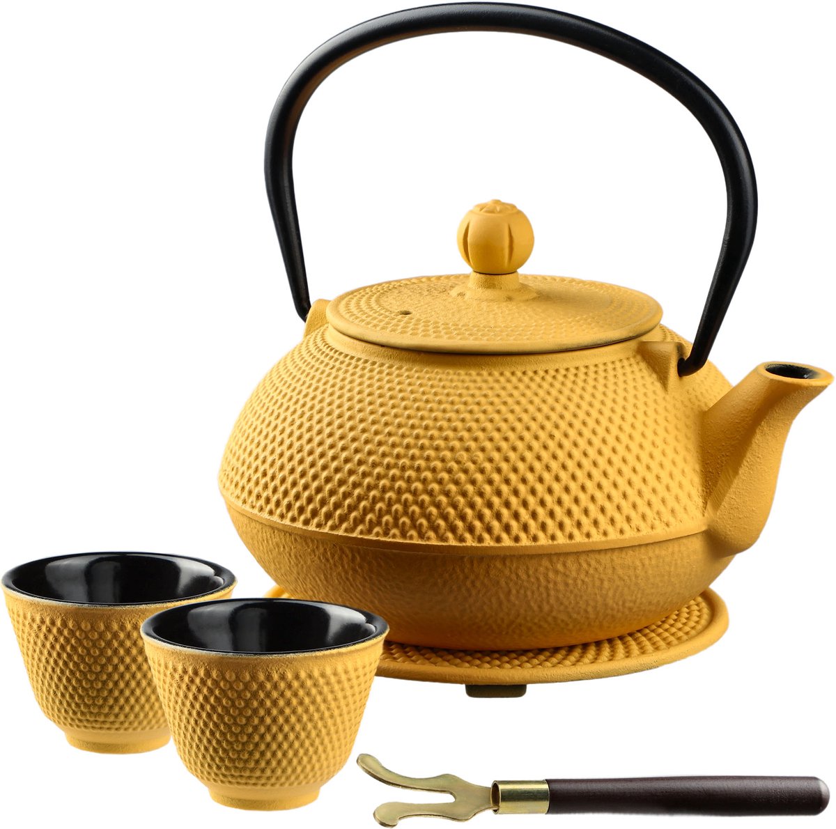 KADAX Japanse theepot, 850 ml gietijzeren ketel, diameter 15 cm kan met netfilter en robuu