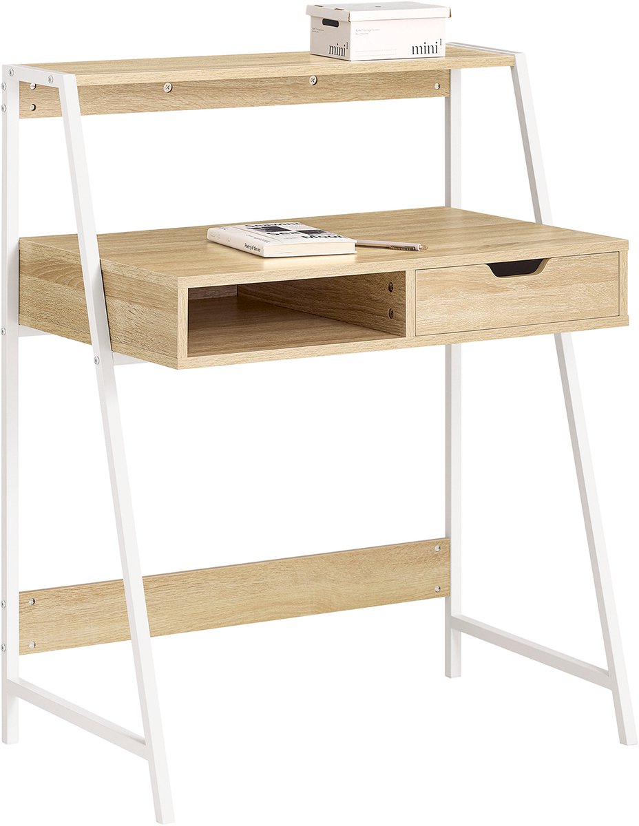 SoBuy FWT63-N Bureau - Houtcomposite Werktafel met Opbergruimte
