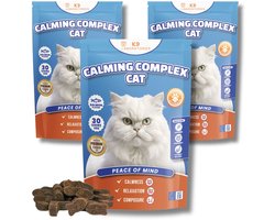 Voedingssupplement voor katten - Bij angst en stress - Bevat L-tryptofaan, valeriaan, hennepzaadolie - Set van 3 - anti stress middel voor katten
