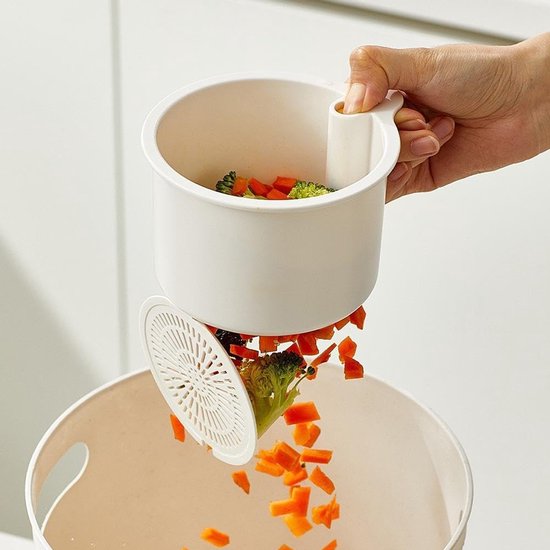 Hoekige Gootsteen Afvoerzeef met Opvangmand,Magnetisch Silicone Keuken
