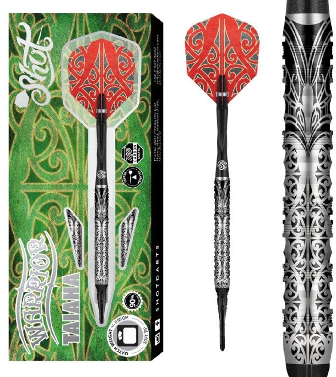 Shot Warrior Taiaha 90% Soft Tip - Dartpijlen 18 Gram