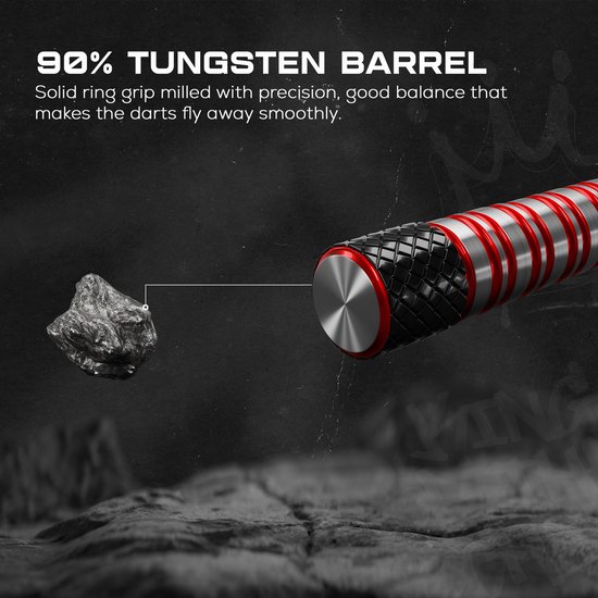 KOTO - Kingbomb Black & Red Darts 23G - Rood - Stevige Ringgrip van KOTO — afbeelding 4