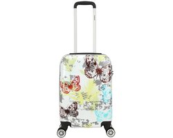 Decent Forenza Handbagage koffer lichtgewicht - Reiskoffer trolley – Koffer met print - Reis rolkoffer met wieltjes - Reistrolley op wielen - Luggage suitcase - 55x35x25 cm - Bagage 55 cm - BUTTERFLY