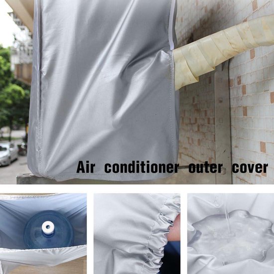 Cache Pour Climatisation HOMEWINS Housse De Protection Pour Climatiseur Éxterieur Imperméable Anti-poussière Anti-Snow Anti-Solaire - 92 * 35 * 69CM Cache Climatiseur