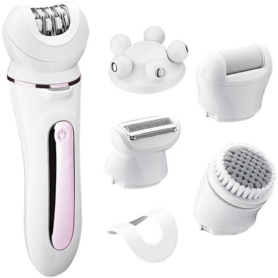 Waterdichte epilator voor vrouwen - 5-in-1 bikinitrimmer - Oksel-epilator - Scheerapparaat - Gezichtsscheerapparaat - Gezichtsmassager - Lichaamsexfoliant - Oplaadbare ontharing - Roze