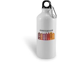 Hacebo® - Amsterdam waterfles - Amsterdam - Amsterdammers - de echte Amsterdam liefhebbers - Rijtjeshuizen - water fles - 750ML