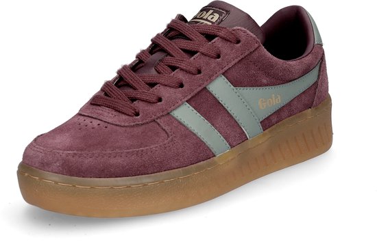 Baskets femme Gola Grandslam Suede rouge vin vert clair
