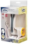 Verpakking van een Zyliss Classic kaasrasp. De rasp is wit met een gele opening en donkergrijs handvat.