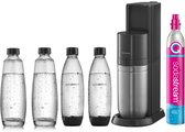 Sodastream - Terra Black avec bouteille de CO2, bouteille de remplissage en plastique et pack d'échantillons Pepsi