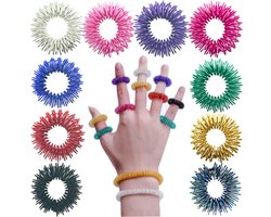 10 stuks - Vingerdecompressie - Vingermassage ring - Vingermassager - Mini veerdecompressie - Vingerontspanning