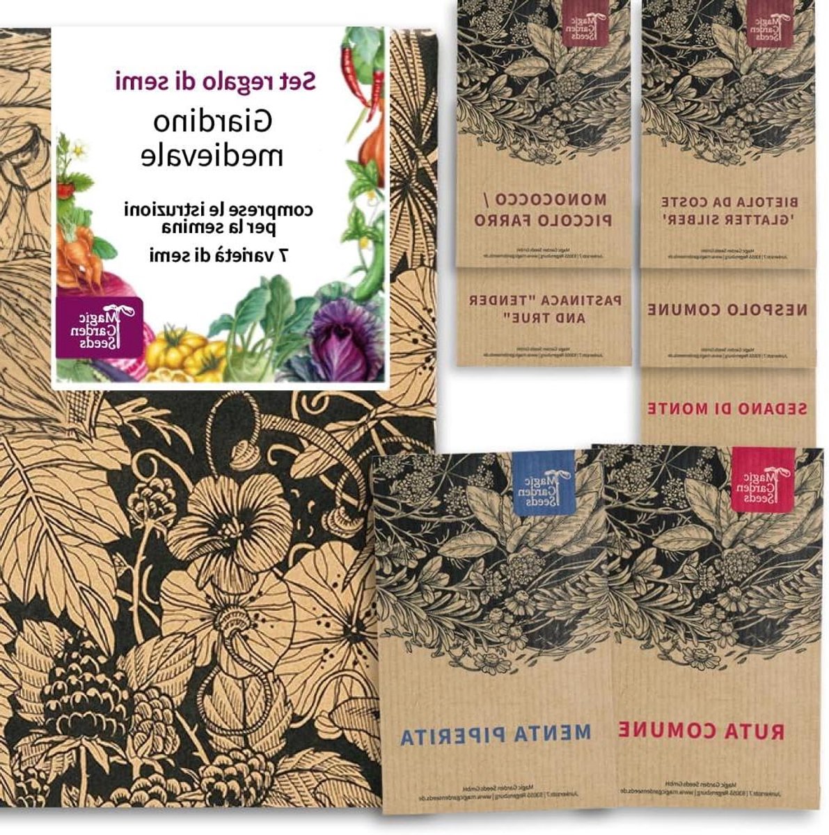 Middeleeuwse tuin - Zaad-cadeau set met 7 planten voor de Middeleeuwse moestuin