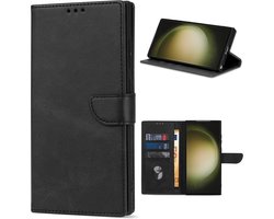 Solidenz hoesje - Geschikt voor Samsung Galaxy S23 Ultra - Bookcase - Zwart
