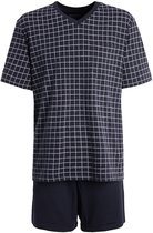 Schiesser Mens Shortama - Bleu foncé - Cou en V - Taille M