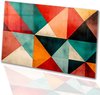 Geometrie, Abstracte kunst, Driehoeken, Rood, blauw, oranje, wit, zwart