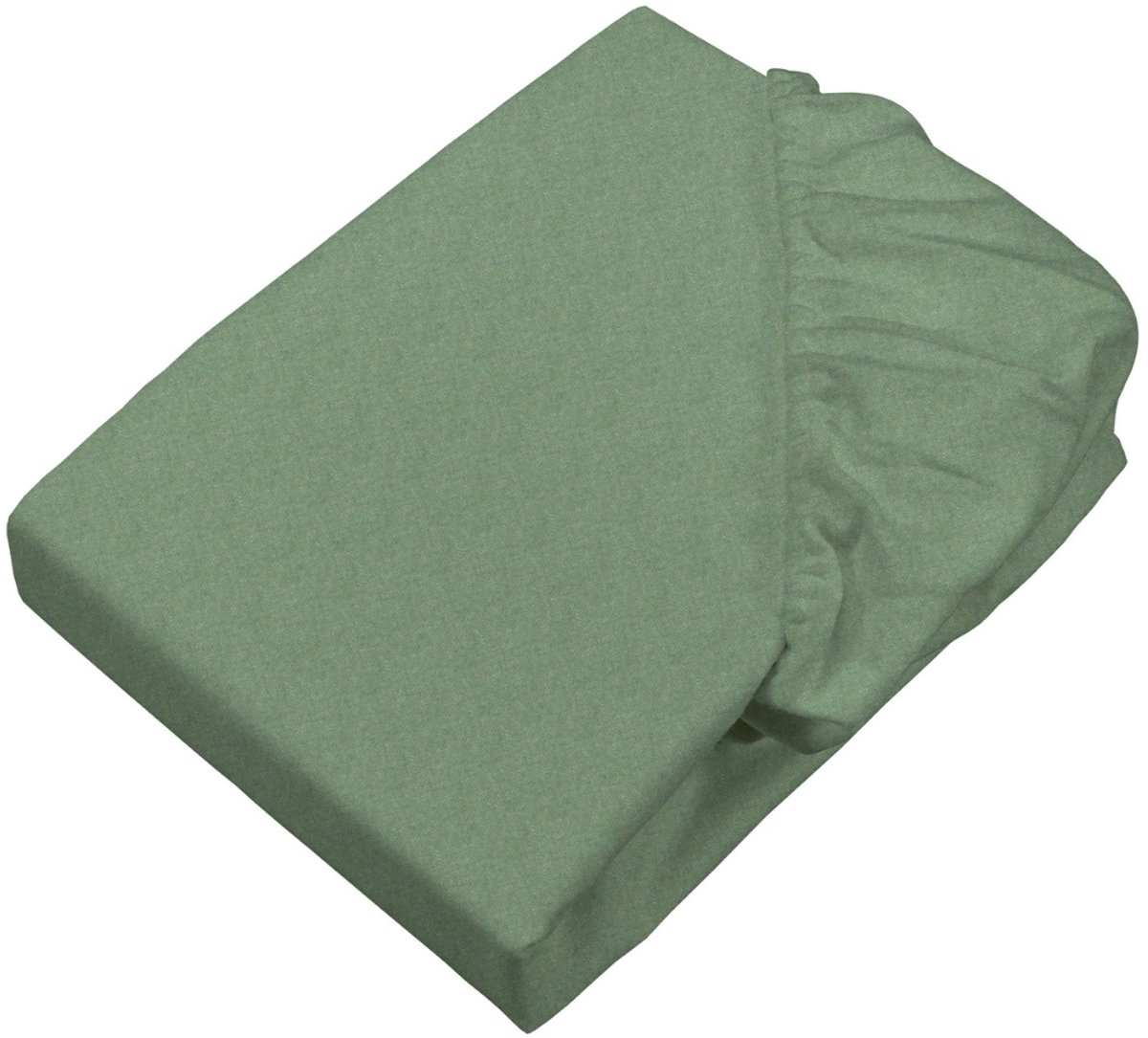 sleepling 90 x 200 cm hoeslaken van fijn flanel | katoenen laken met rondom elastiek | voor matrassen tot 23 cm hoog | Made in Germany | wasbaar op 60 graden | saliegroen