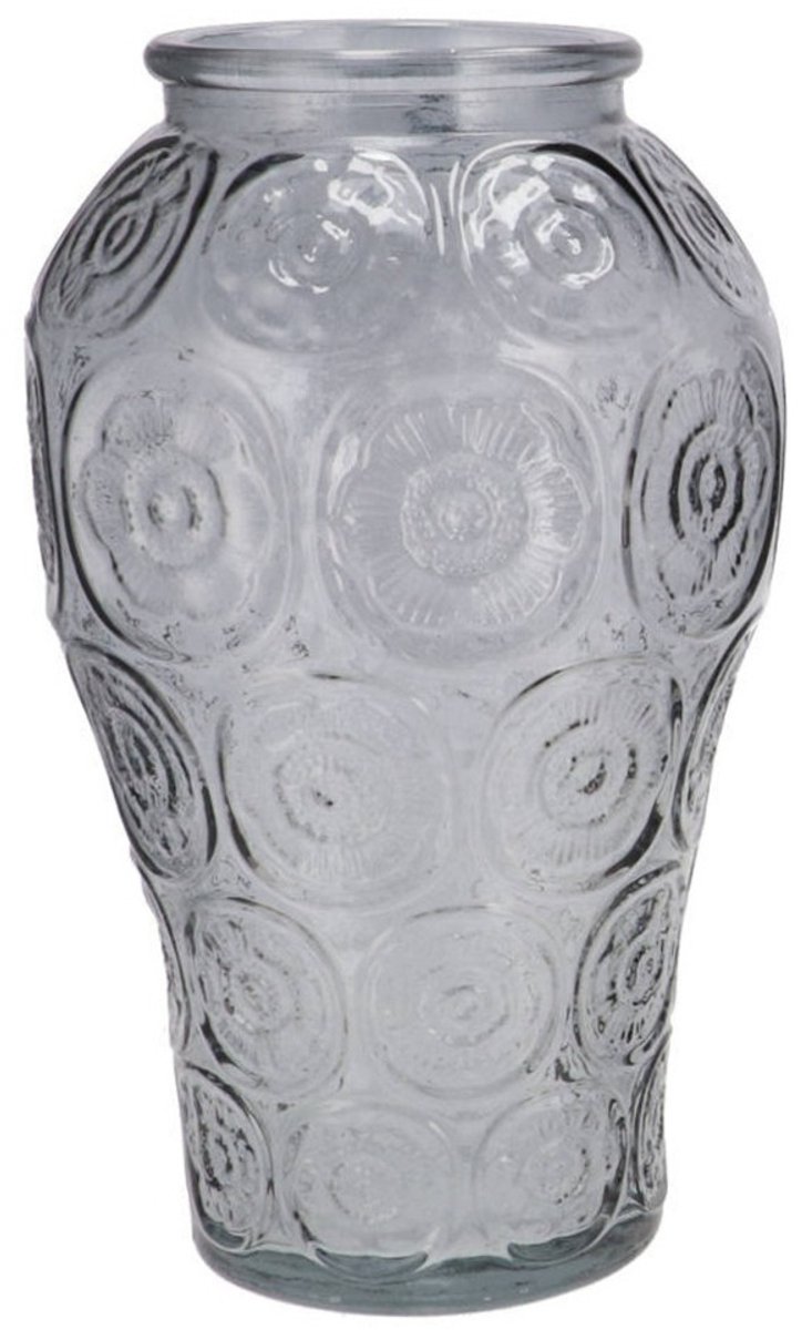 DK design Bloemenvaas Circle - boeket vaas - glas - lichtgrijs - 15 x 25 cm