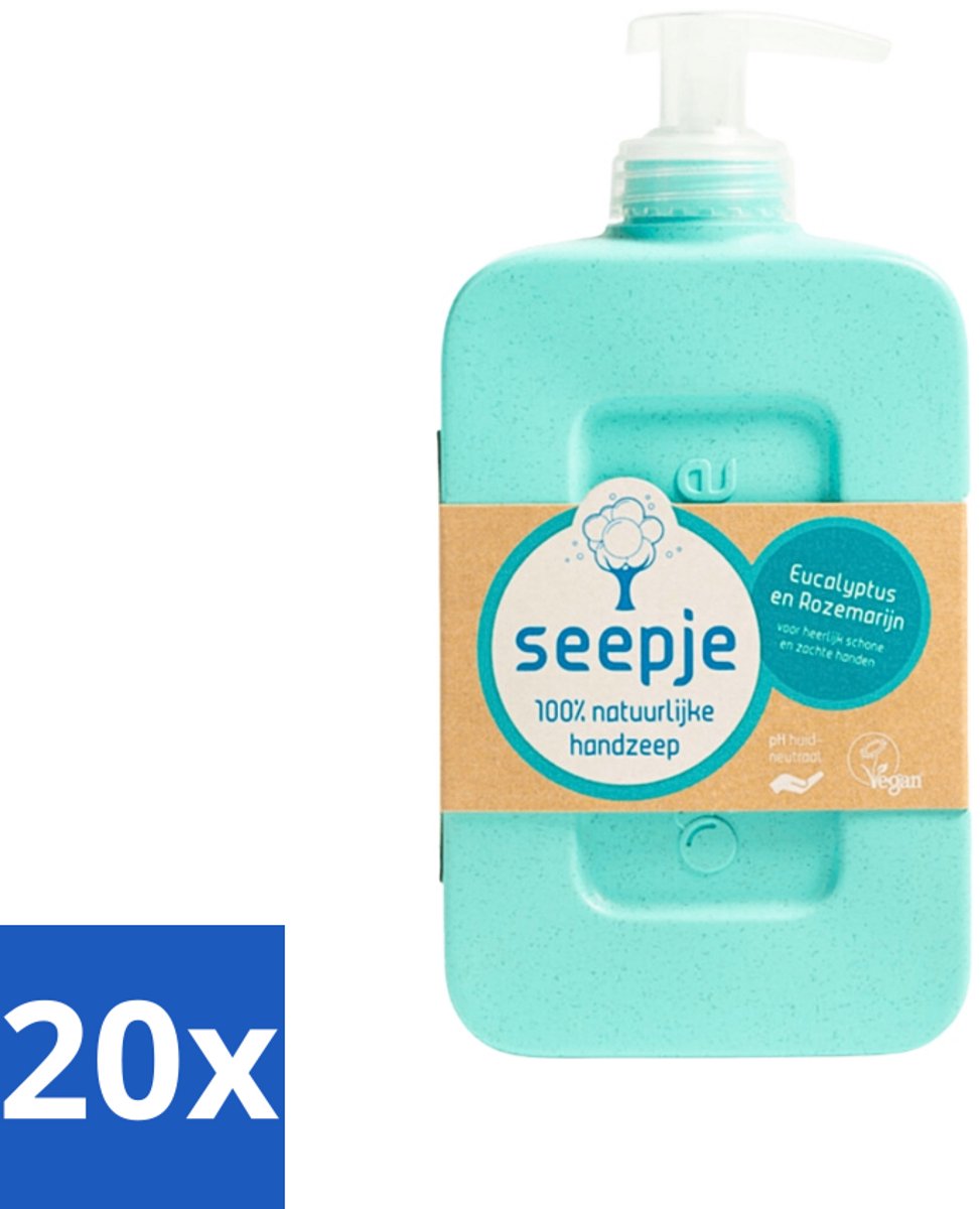Seepje - Handzeep - Eucalyptus met Rozemarijn - 300 ml - Antiseptische Geur - Bulkverpakking - 20 stuks