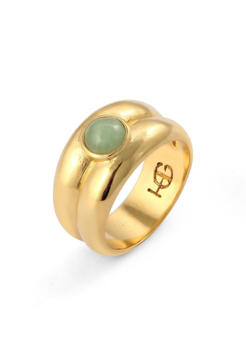 Haze & Glory - Ring - Bandring Jade Grün 925 Sterling Silber -
