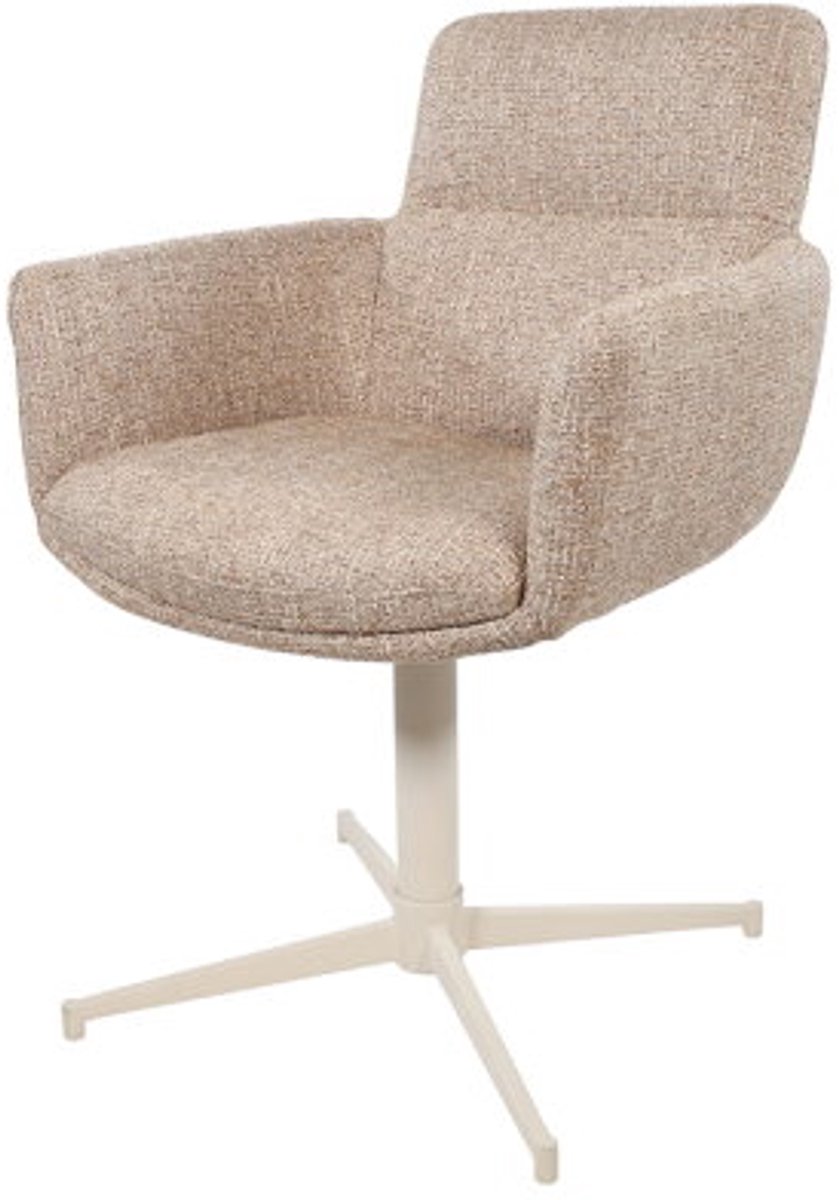 MySons Eetkamerstoel William - off-white draaipoot 360 - Field Hazel 170 - eetkamerstoelen set van 2