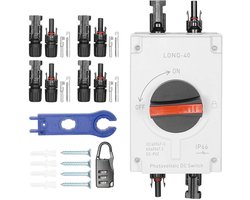 DC Separation Switch Power Switch 32A 1200V PV Circuit Breaker IP66 Waterproof Solar Combination Box Transfer Switch with Accessories for Solar System