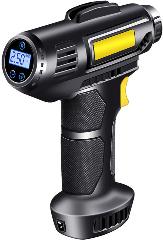GPUTEK Elektrische fietspomp: 150PSI draagbare fietspomp met framebevestiging, digitale manometer en 5200 mAh-batterij voor racefietsbanden met Schrader Presta Dunlop-ventielen