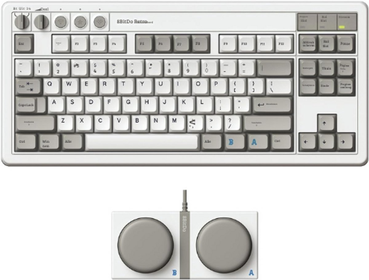 Thuys – Retro Mechanisch Toetsenbord – Bluetooth/2.4G/USB-C Hot Swappable – 87 Toetsen – Dual Programmeerbare Knoppen – QWERTY