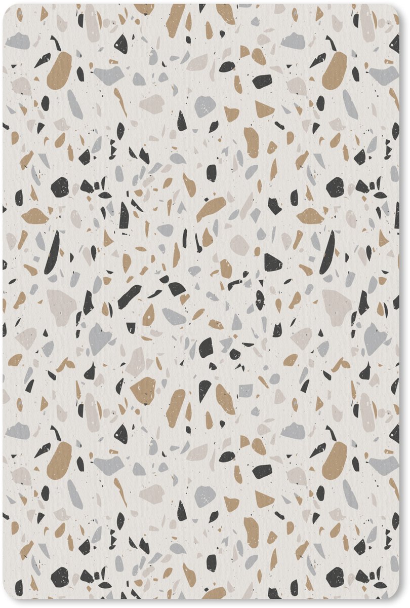 Muismat 18x27 cm - Mousepad Terrazzo - Patroon - Staal - Muismatten