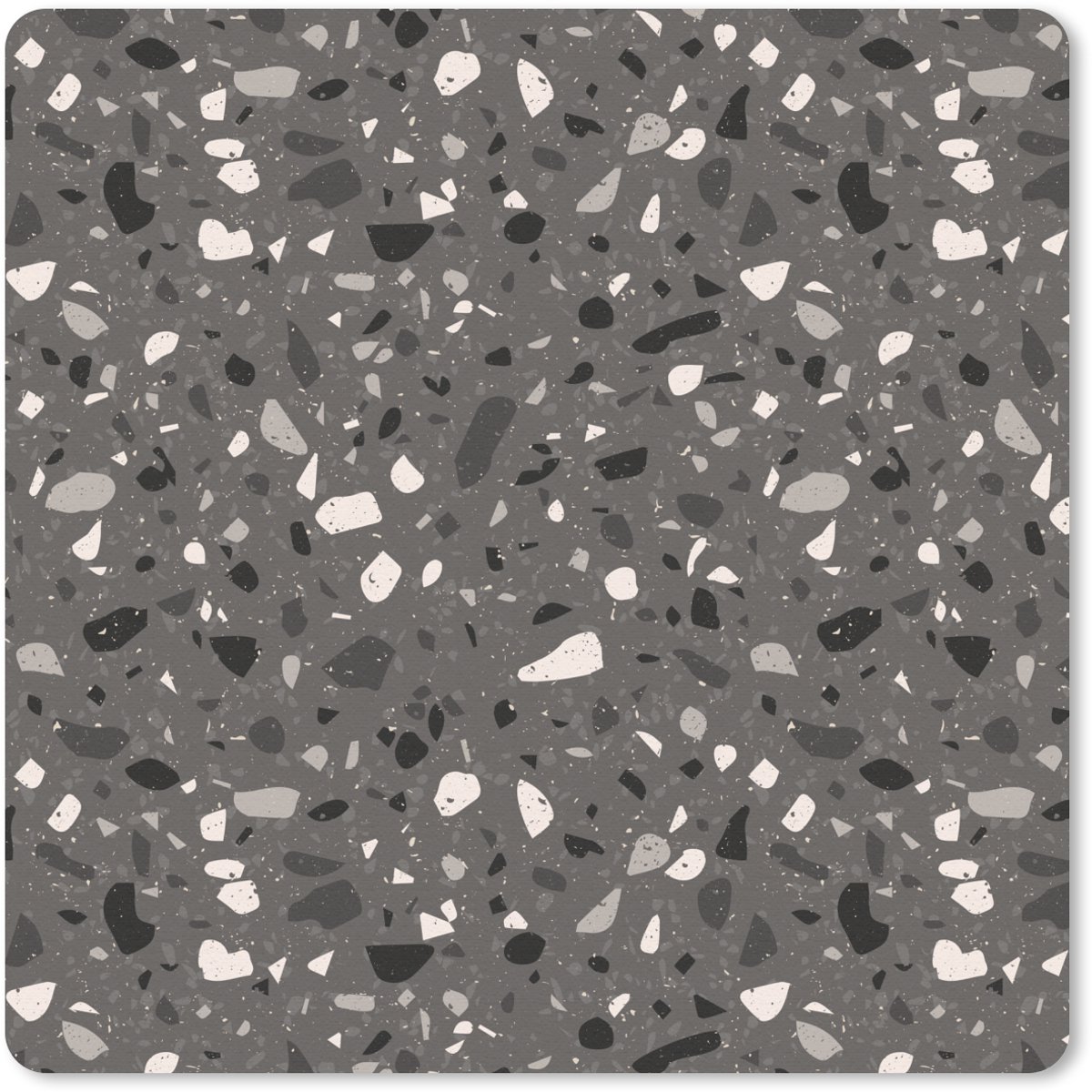Muismat 20x20 cm - Mousepad Terrazzo - Patroon - Grijs - Muismatten