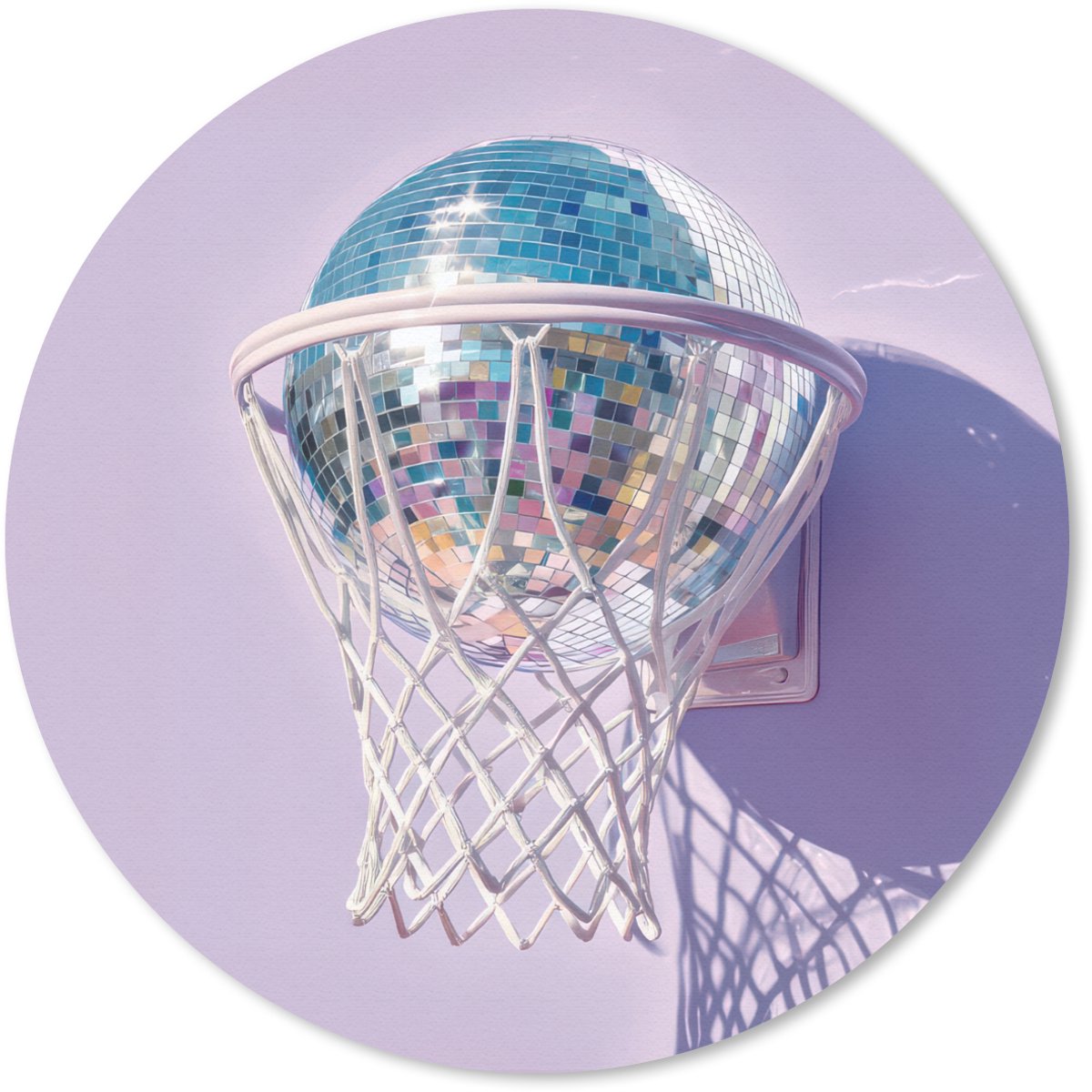 Muismat rond 20x20 cm - Mousepad Discobal - Basketbalring - Grafisch - Ronde muismatten