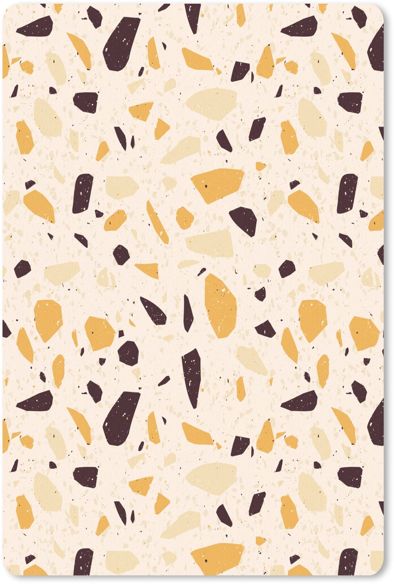Muismat 18x27 cm - Mousepad Terrazzo - Patroon - Geel - Muismatten